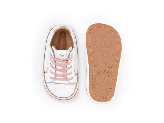 Tip Toey Joey - Funky Colors (White & Rose Gold)