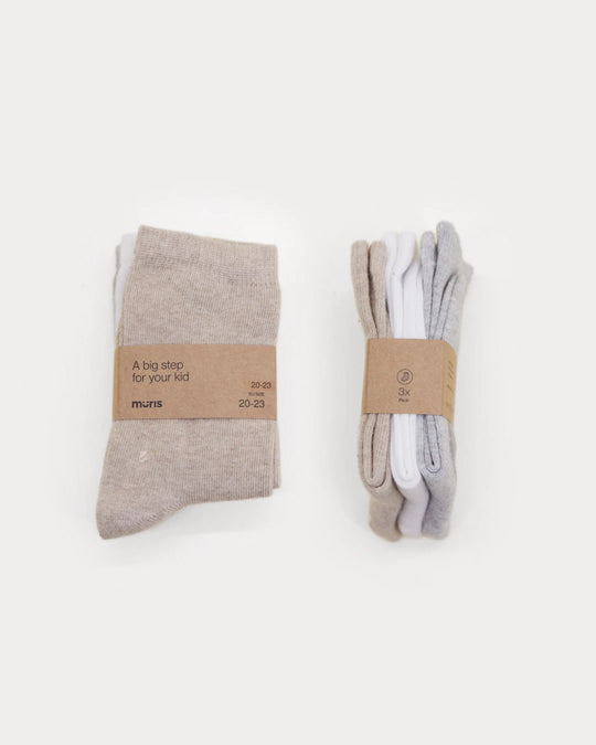Muris - Meias cano médio barefoot (3 unidades)