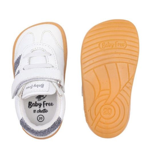 Chetto - Desportivo barefoot (Branco e Prata)